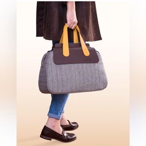 Stylish Brown and Yellow Tote Bag